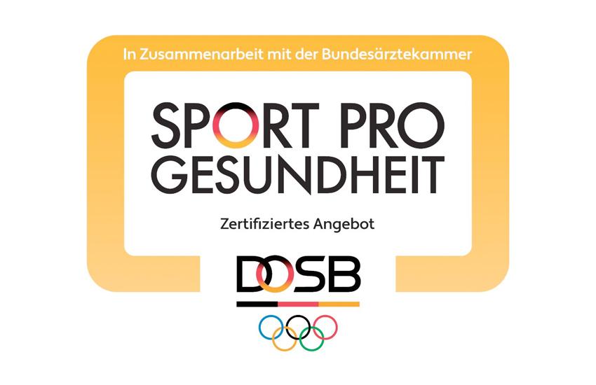 DOSB Sport Pro Gesundheit Logo DOSB Sport Pro Gesundheit Logo auf weißem Hintergrund